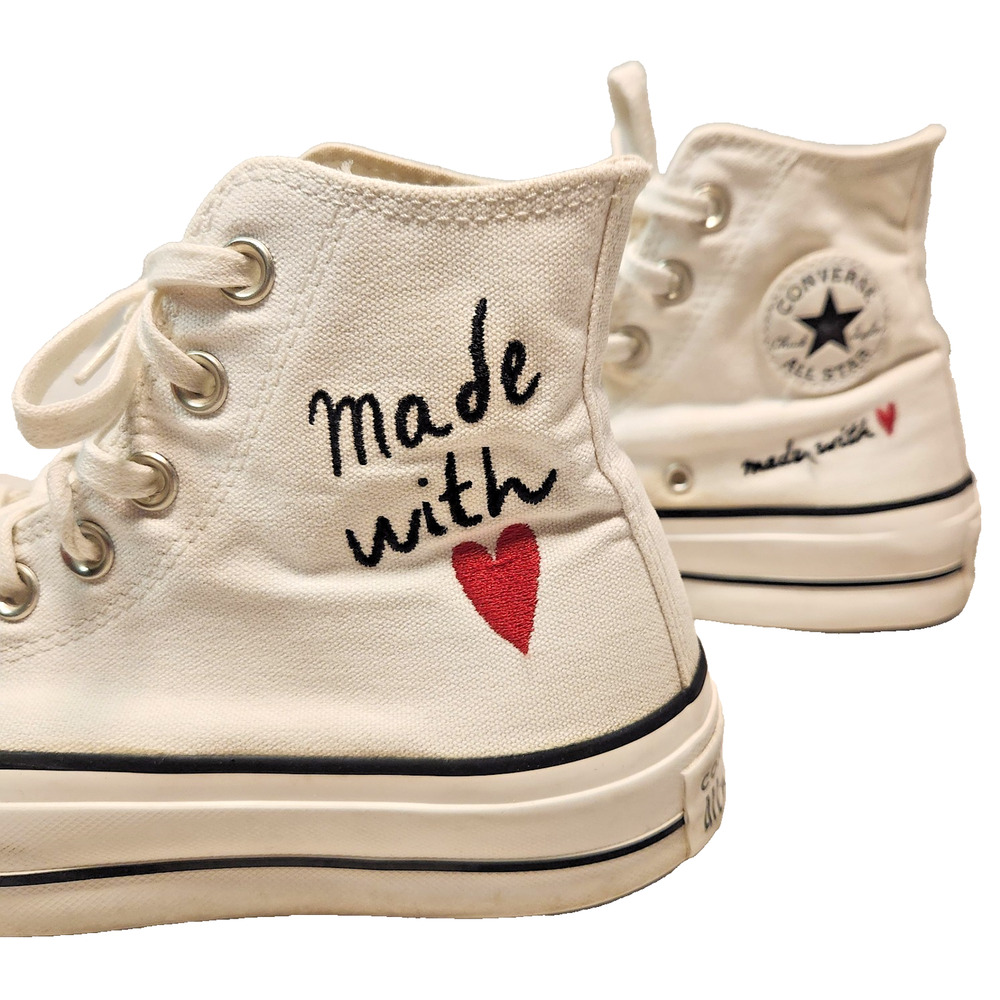 Converse Chuck Taylor All Star Lift Made with Love Shoes Sneakers White Womens 6
